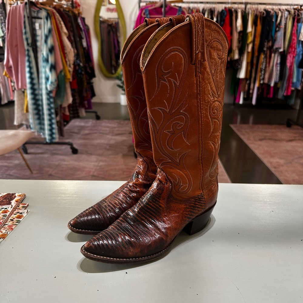 Dan Post Brown Heeled Western Boots